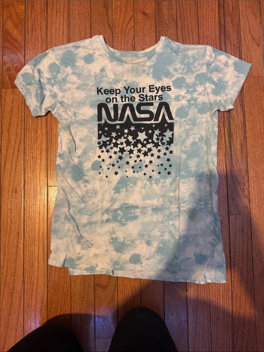 Kids' Tie-Dye Tee - Light Blue Stars Graphic